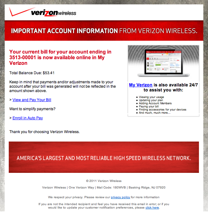 real Verizon email