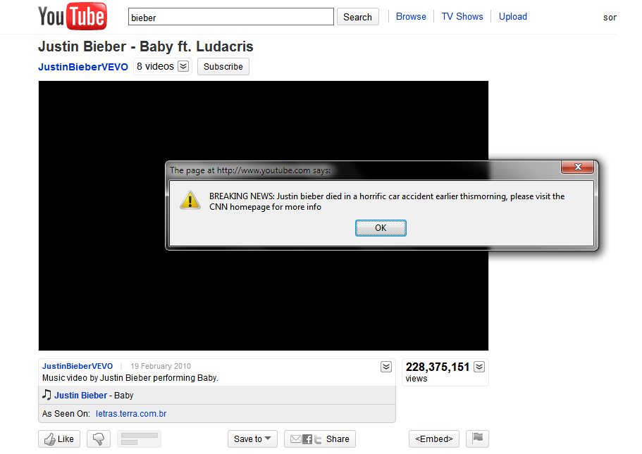 Stored XSS on YouTube